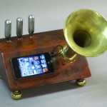 steampunk gramophone for ipod or iphone